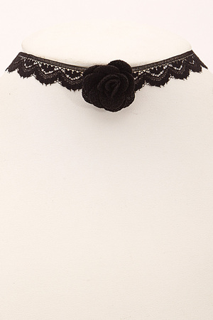 Lacey Choker Necklace With Rose 6CAE3